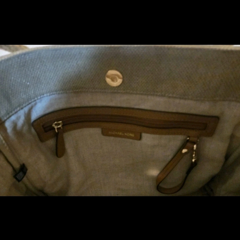 Michael Kors Beige Canvas Tote with Rope Handles - Picture 3 of 7